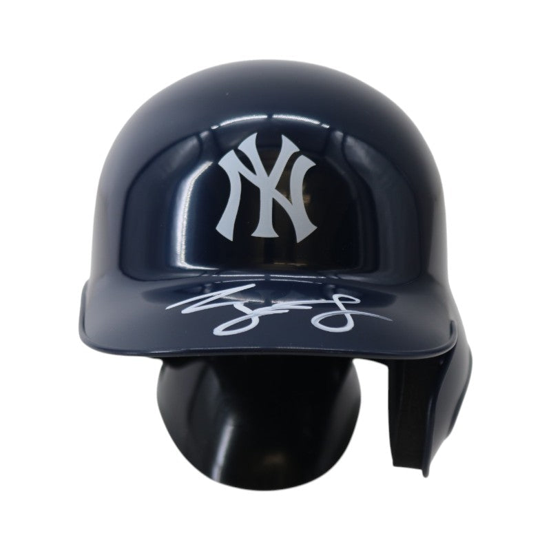 George Lombard Jr New York Yankees Signed Mini Batting Helmet Beckett Auth-Powers Sports Memorabilia