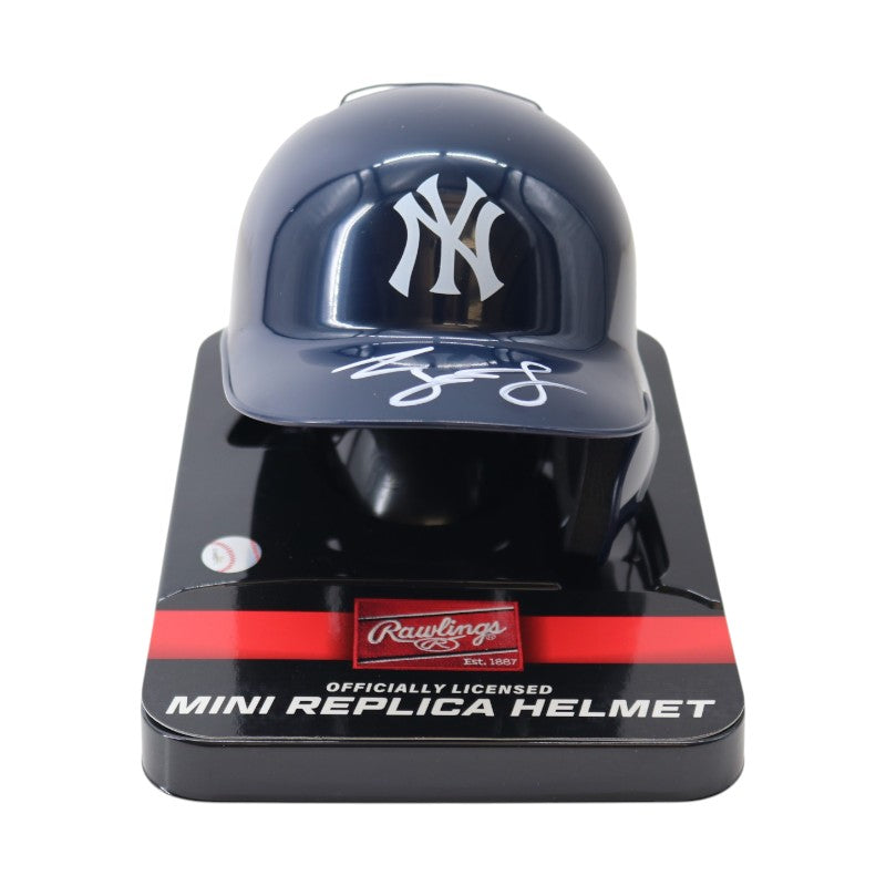 George Lombard Jr New York Yankees Signed Mini Batting Helmet Beckett Auth-Powers Sports Memorabilia