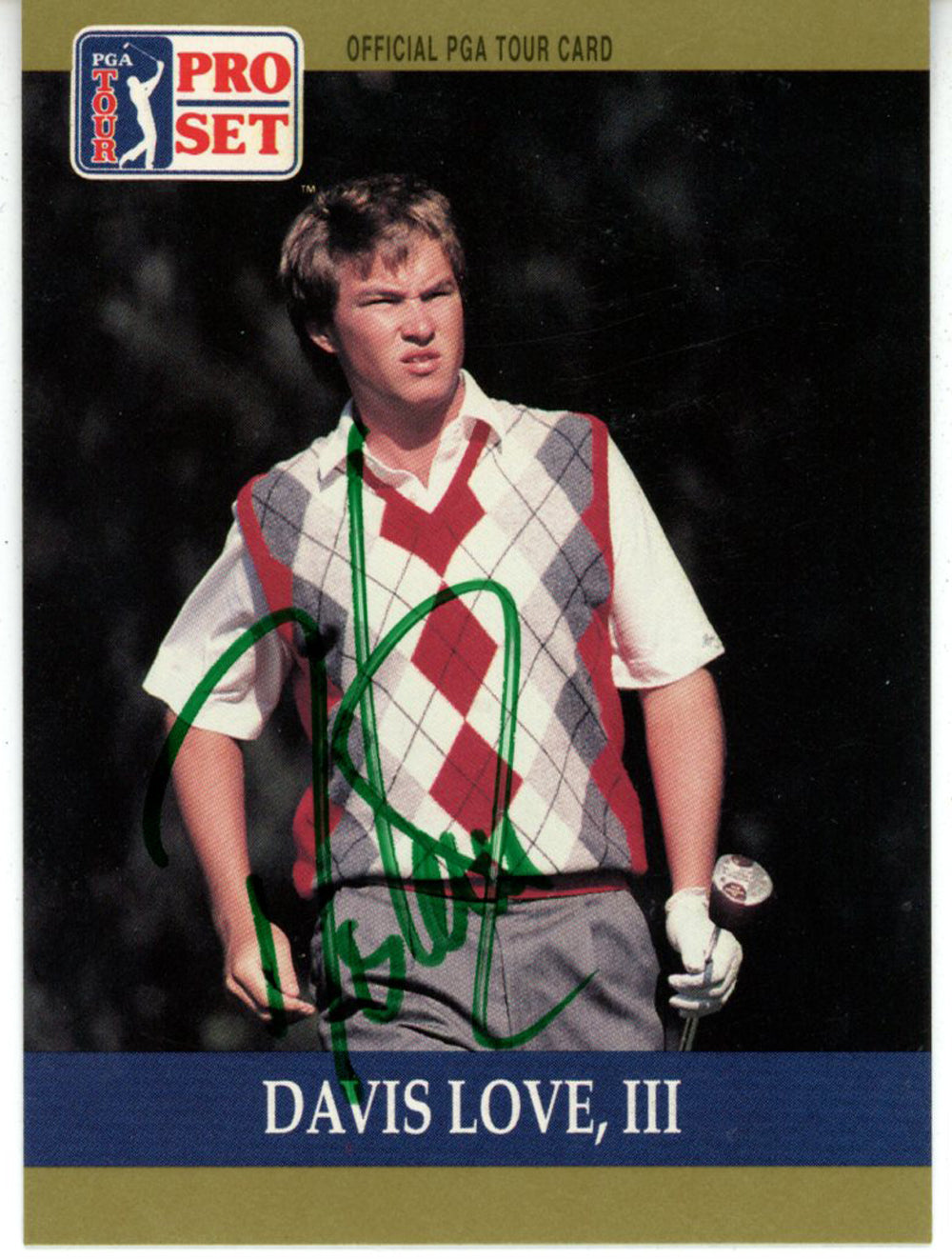 Davis Love III Pga Signed Card - 1990 Pro Set #56 Beckett Beckett-Powers Sports Memorabilia