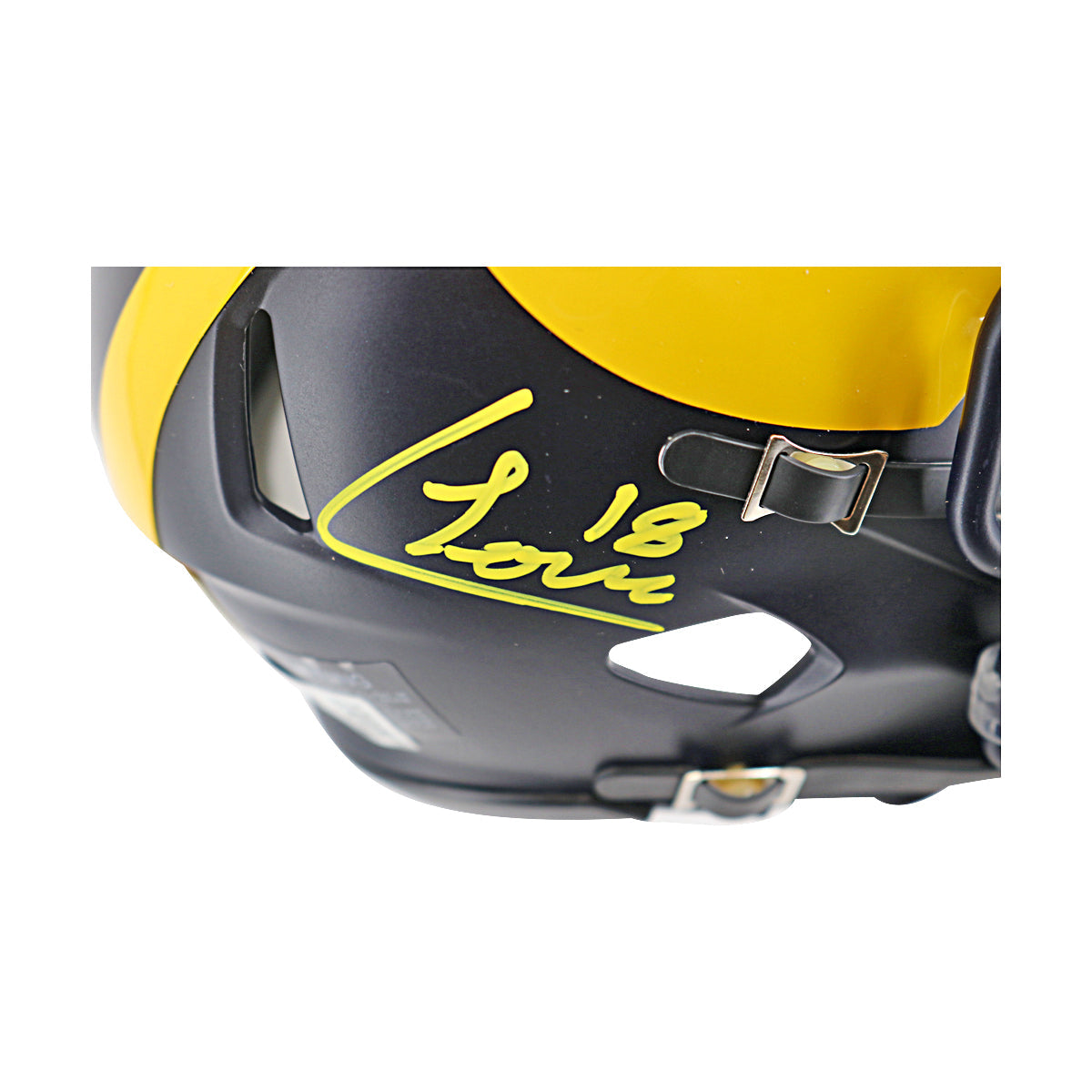 Colston Loveland Signed Michigan Wolverines Speed Mini Helmet (Beckett Auth)-Powers Sports Memorabilia