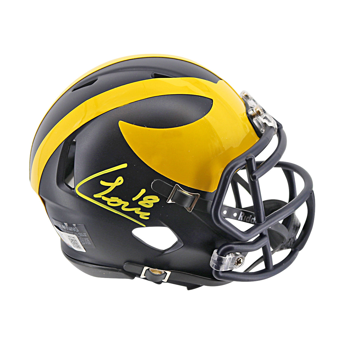 Colston Loveland Signed Michigan Wolverines Speed Mini Helmet (Beckett Auth)-Powers Sports Memorabilia