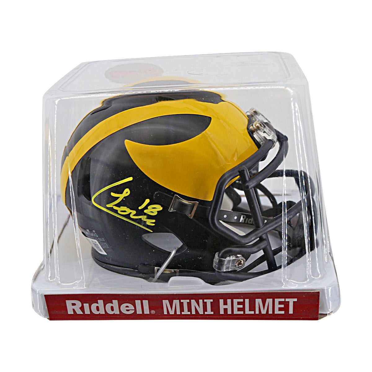 Colston Loveland Signed Michigan Wolverines Speed Mini Helmet (Beckett Auth)-Powers Sports Memorabilia