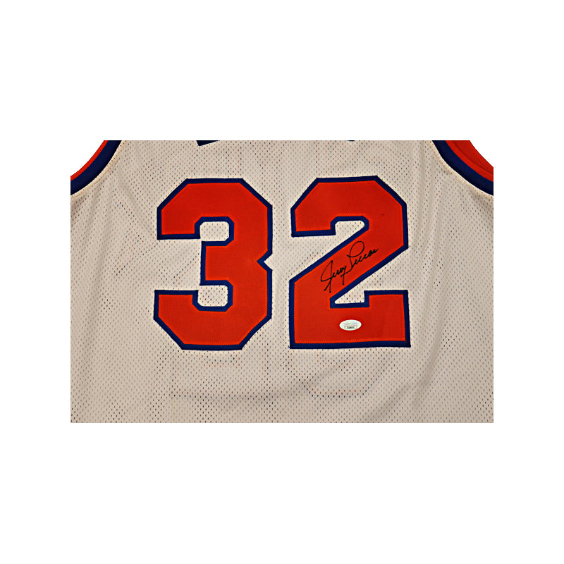 Jerry Lucas New York Knicks Signed Custom White Jersey (JSA Auth)-Powers Sports Memorabilia