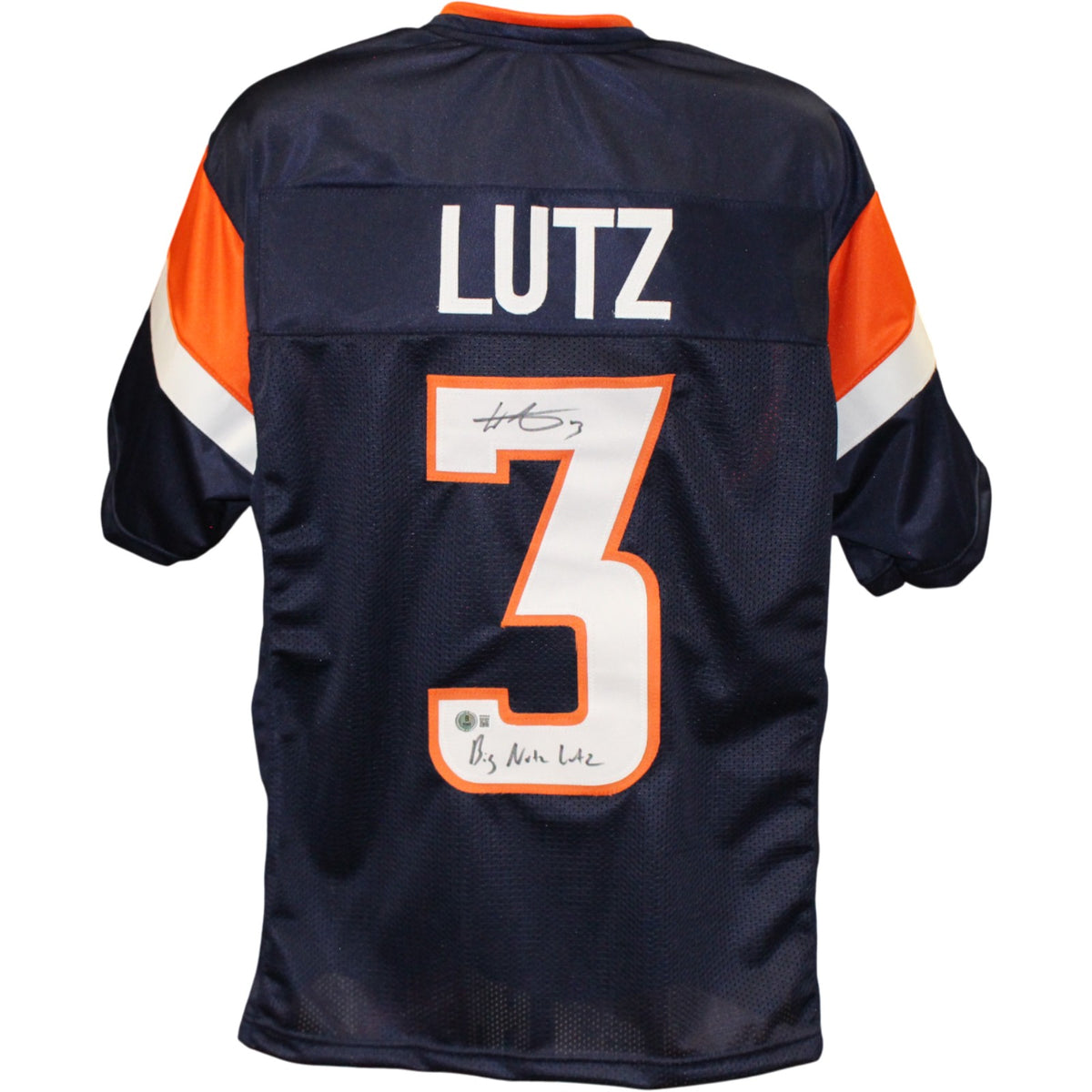 Wil Lutz Pro Style Size XL Blue Signed Jersey Big Nutz-Powers Sports Memorabilia