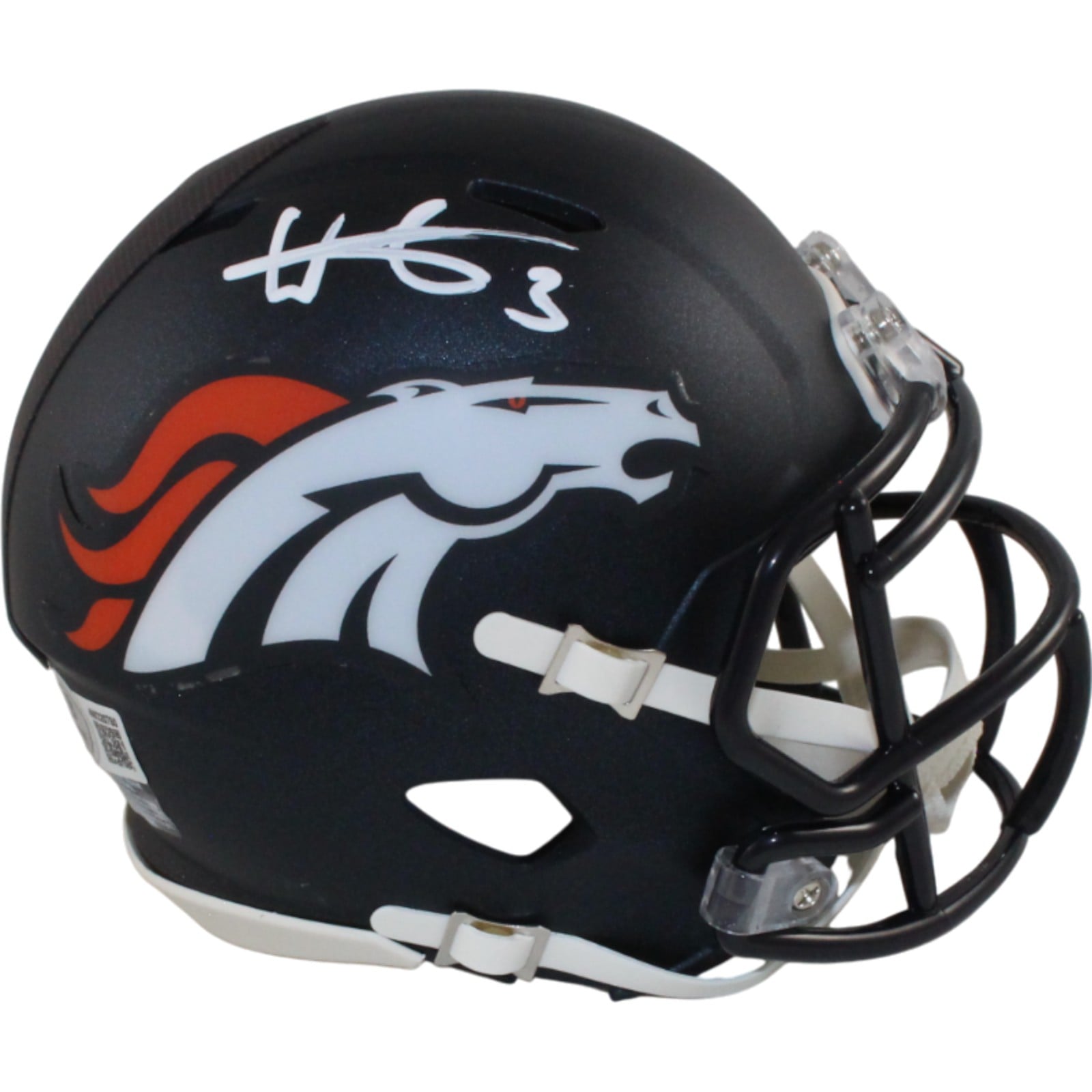 Wil Lutz Signed Denver Broncos Mini Helmet – White Ink – Beckett Witness Authenticated-Powers Sports Memorabilia