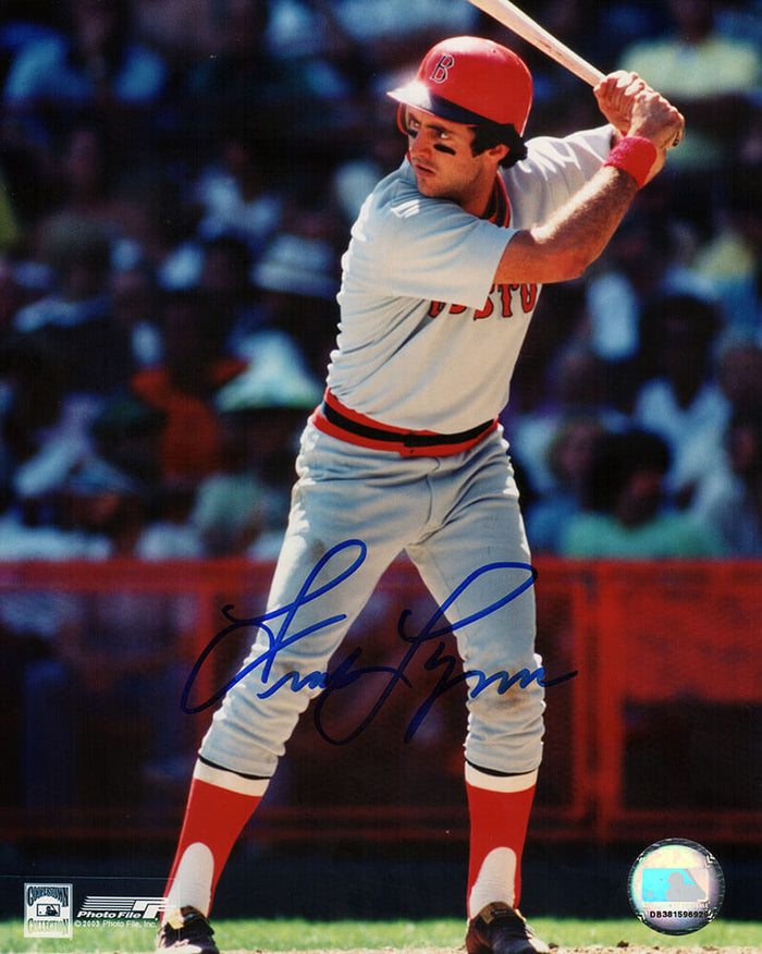 Fred Lynn Autographed Boston Red Sox Batting 8x10 Photo-Powers Sports Memorabilia