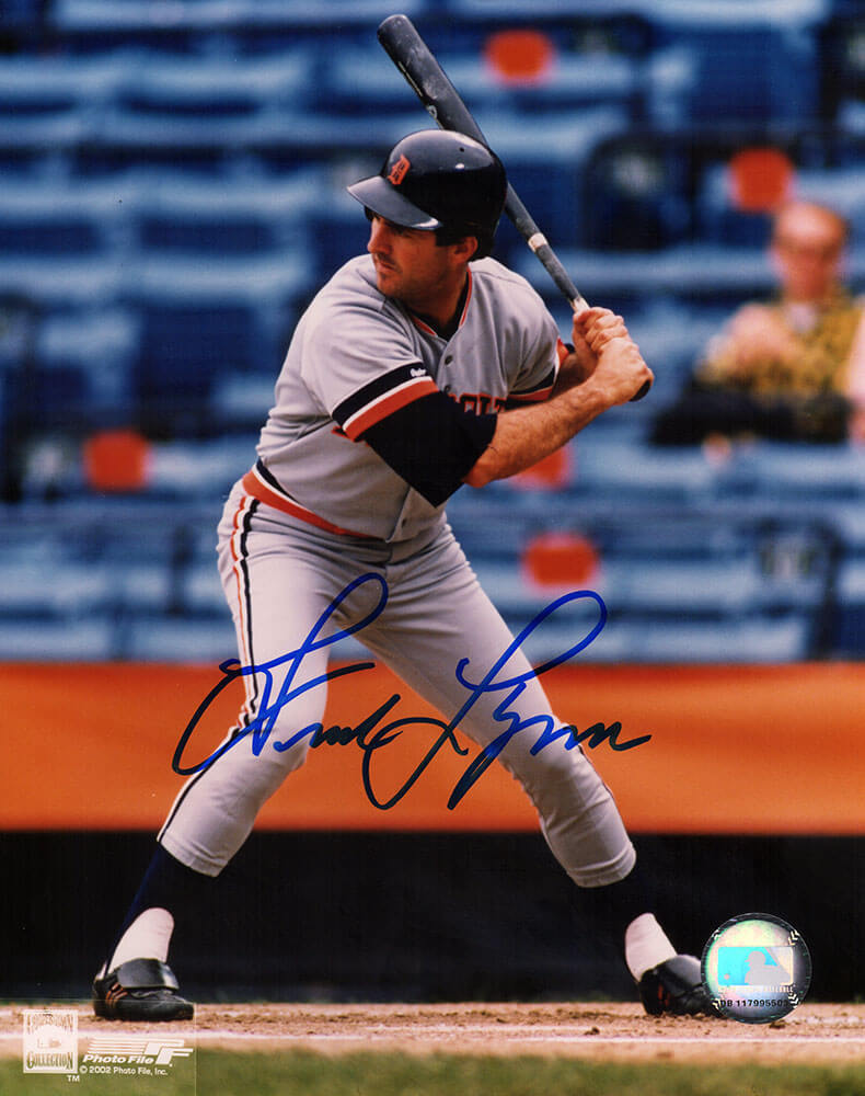 Fred Lynn Autographed Detroit Tigers Batting 8x10 Photo-Powers Sports Memorabilia