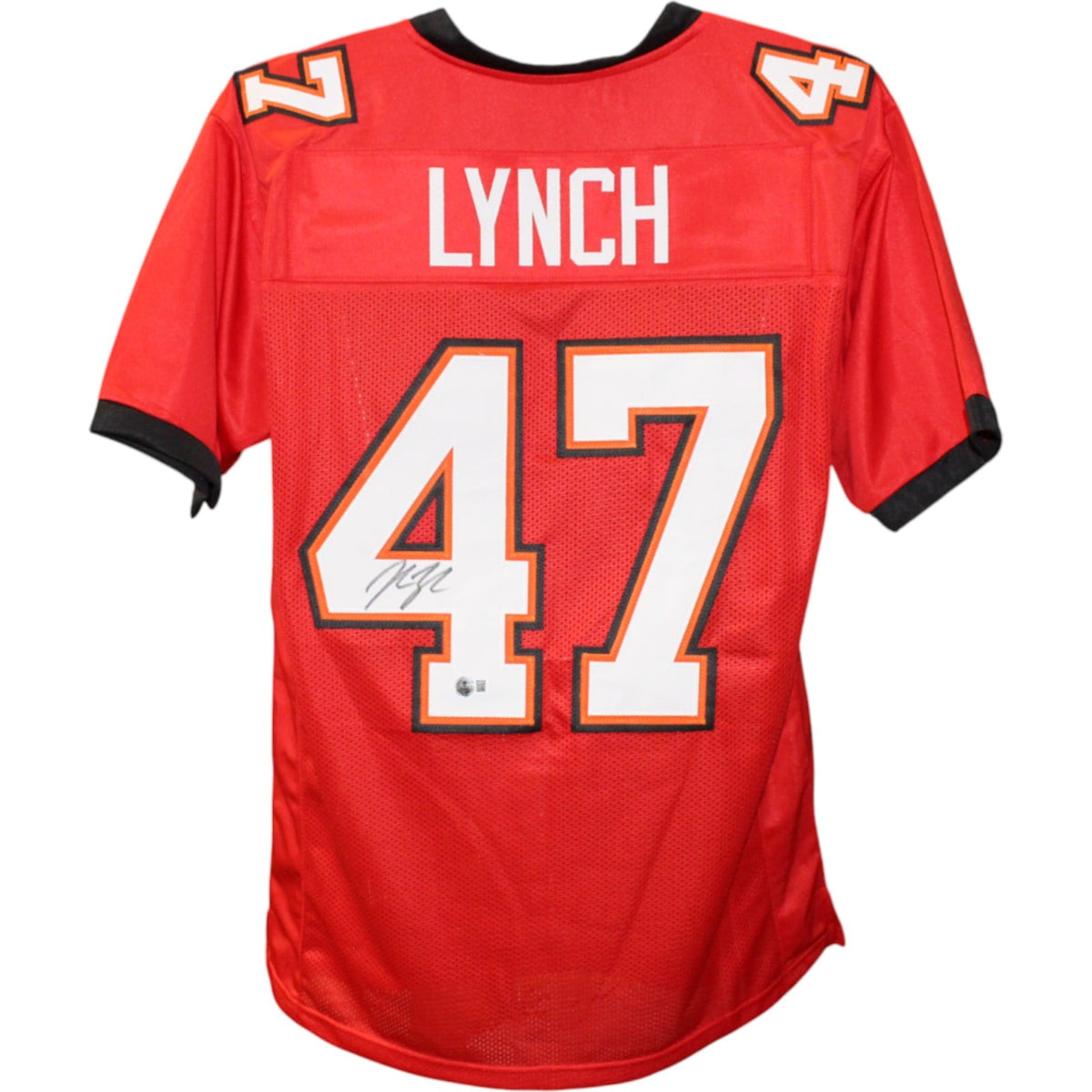 John Lynch Signed Pro Style Red XL Jersey – Beckett Witness Authenticated-Powers Sports Memorabilia