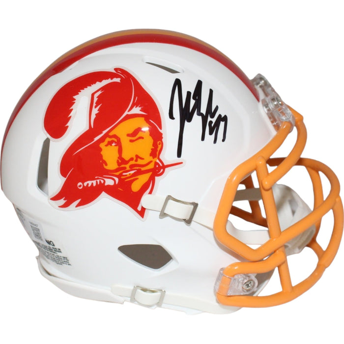 John Lynch Signed Tampa Bay Buccaneers TB Mini Helmet – Beckett Authenticated-Powers Sports Memorabilia