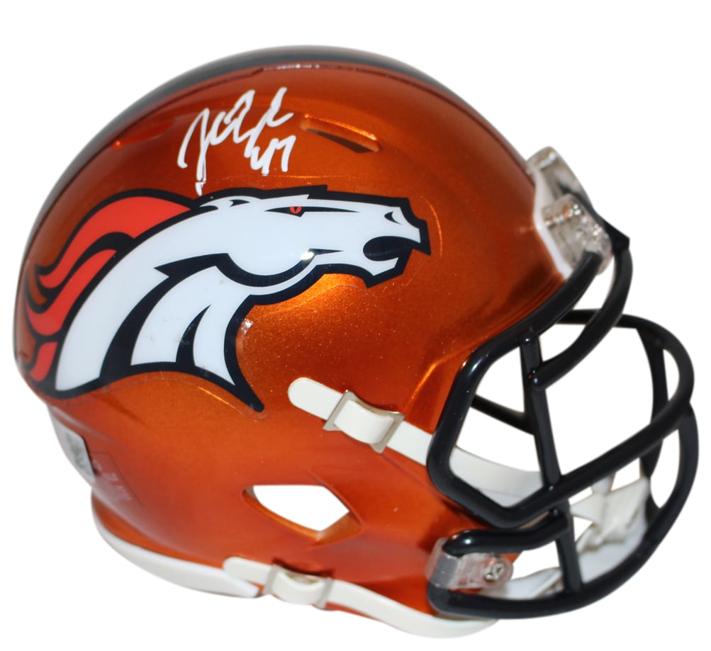 John Lynch Signed Denver Broncos Flash Mini Helmet – Beckett Authenticated-Powers Sports Memorabilia