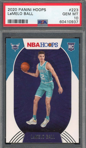 LaMelo Ball 2020 Panini Hoops Basketball Rookie Card RC #223 Graded PSA 10-Powers Sports Memorabilia