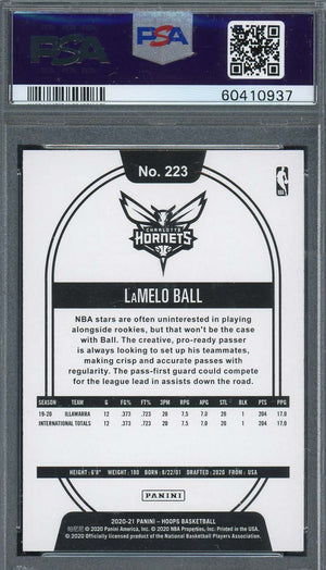 LaMelo Ball 2020 Panini Hoops Basketball Rookie Card RC #223 Graded PSA 10-Powers Sports Memorabilia