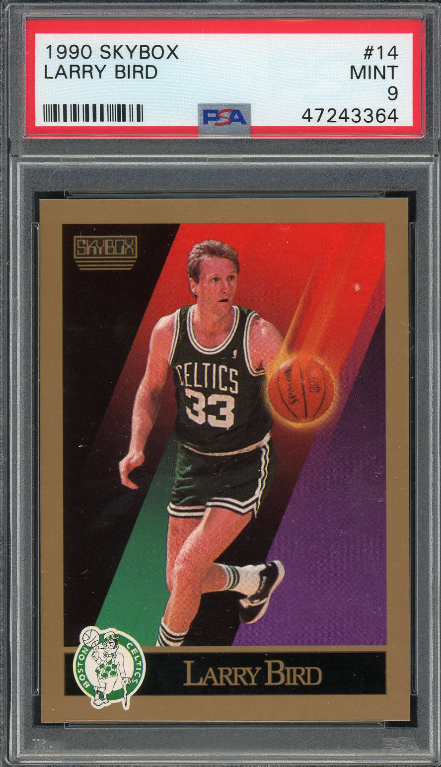 Larry Bird 1990 Skybox Basketball Card #14 Graded PSA 9 MINT-Powers Sports Memorabilia