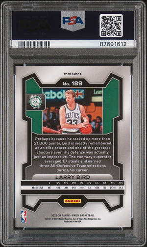 Larry Bird 2023 Panini Prizm Green Basketball Card #189 Graded PSA 7-Powers Sports Memorabilia