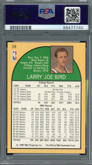 Larry Bird 1990 Hoops Basketball Card #39 Graded PSA 9-Powers Sports Memorabilia