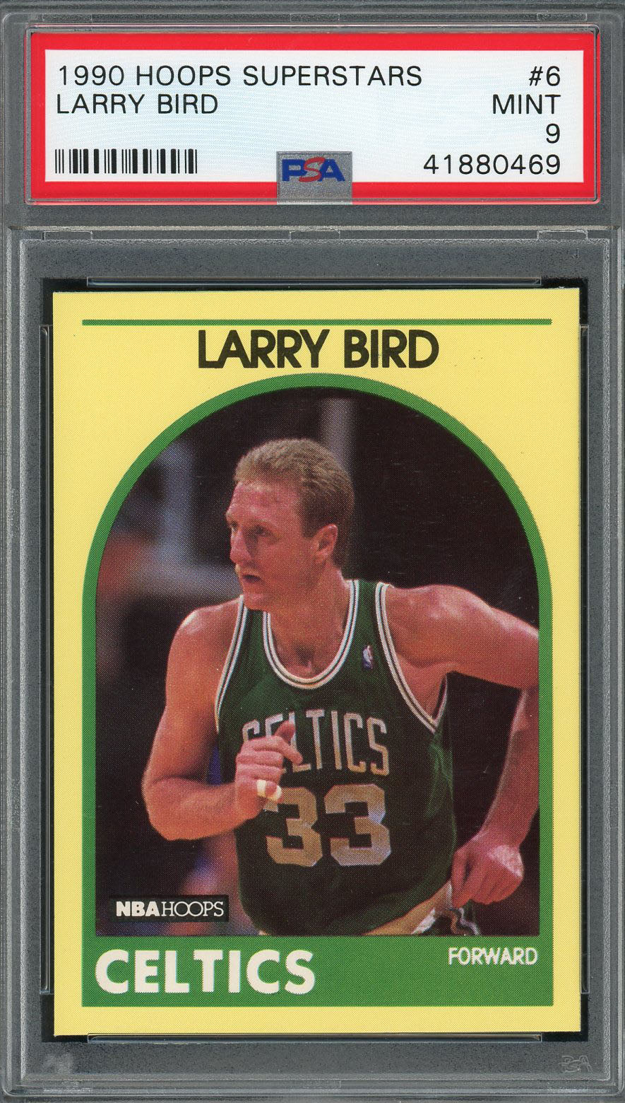 Larry Bird 1990 Hoops Superstars Basketball Card #6 Graded PSA 9 MINT-Powers Sports Memorabilia
