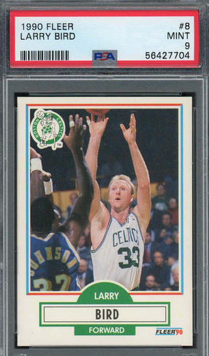 Larry Bird 1990 Fleer Basketball Card #8 Graded PSA 9-Powers Sports Memorabilia