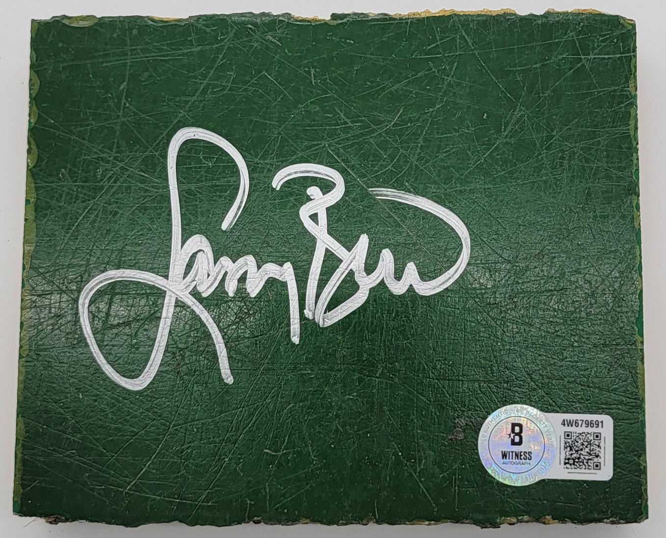 Larry Bird Celtics Signed Boston Garden Parquet Floorboard - Beckett-Powers Sports Memorabilia