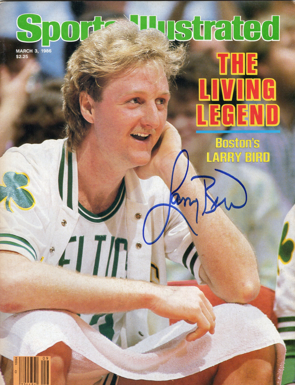 Larry Bird Signed Boston Celtics Sports Illustrated The Living Legend 3/3/86 - Beckett-Powers Sports Memorabilia