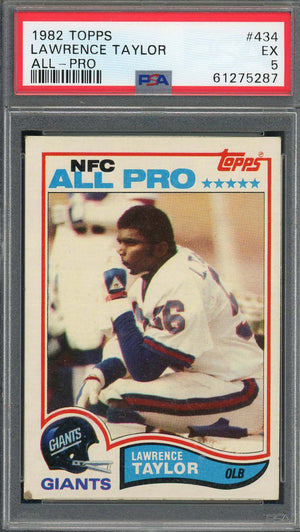 Lawrence Taylor 1982 Topps All-Pro Football Rookie Card RC #434 Graded PSA 5-Powers Sports Memorabilia