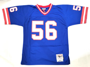 Lawrence Taylor Signed New York Giants Mitchell & Ness Blue Jersey - Beckett-Powers Sports Memorabilia
