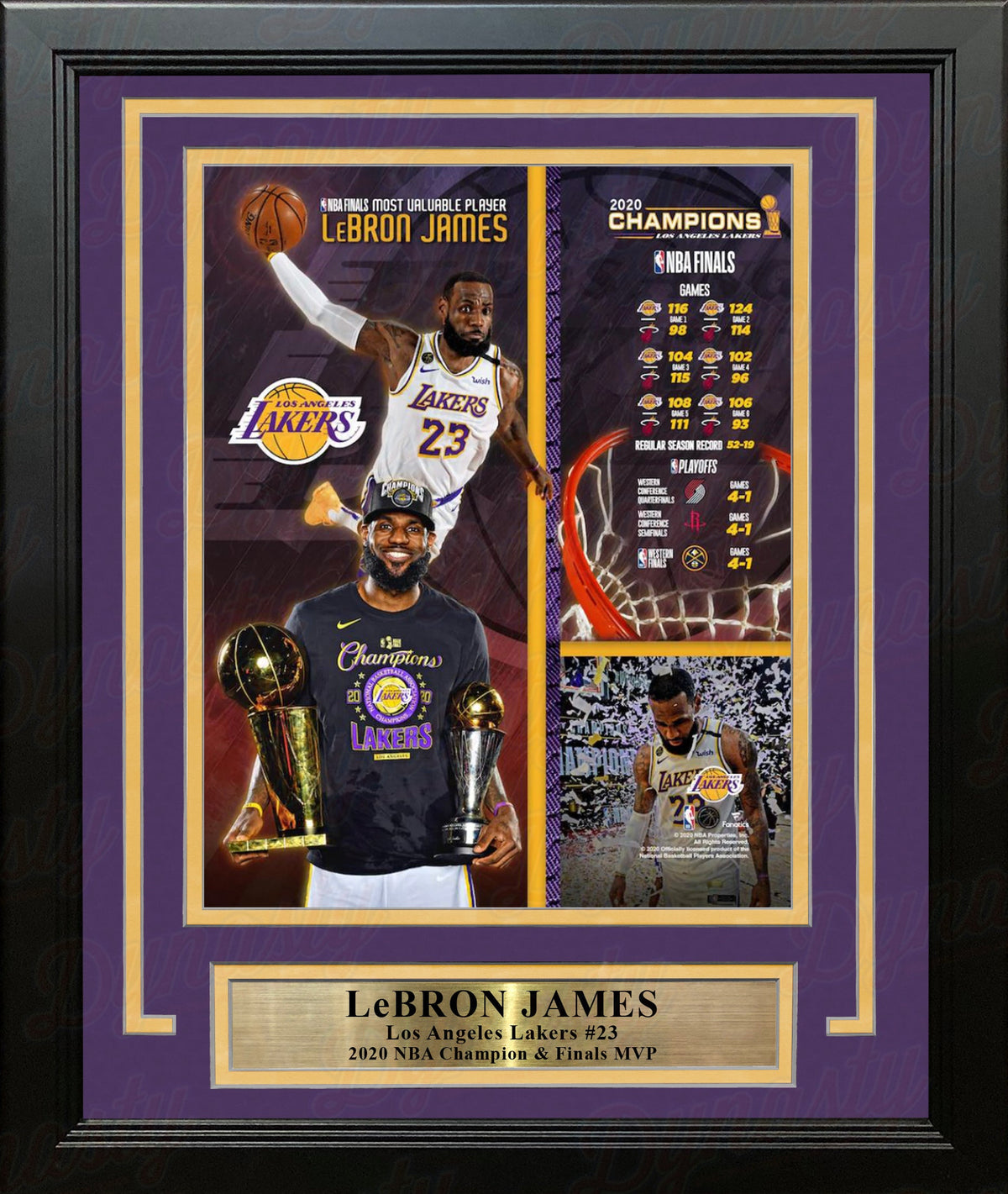 LeBron James 2020 NBA Champions LA Lakers 8x10 Framed Basketball Collage Photo-Powers Sports Memorabilia