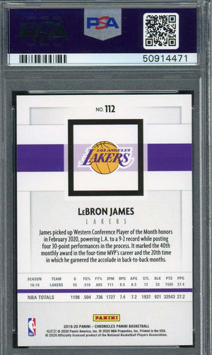 LeBron James 2019 Panini Chronicles Basketball Card #112 Graded PSA 10 GEM MINT-Powers Sports Memorabilia