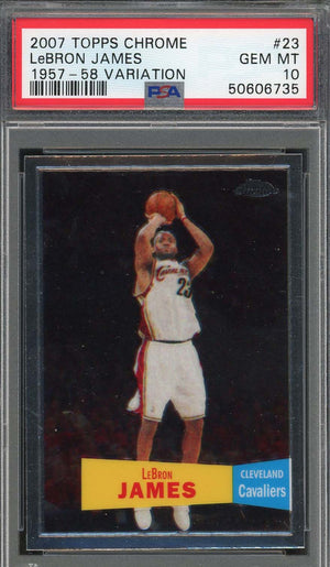 LeBron James 2007 Topps Chrome 1957-58 Variation Card #23 Graded PSA 10-Powers Sports Memorabilia