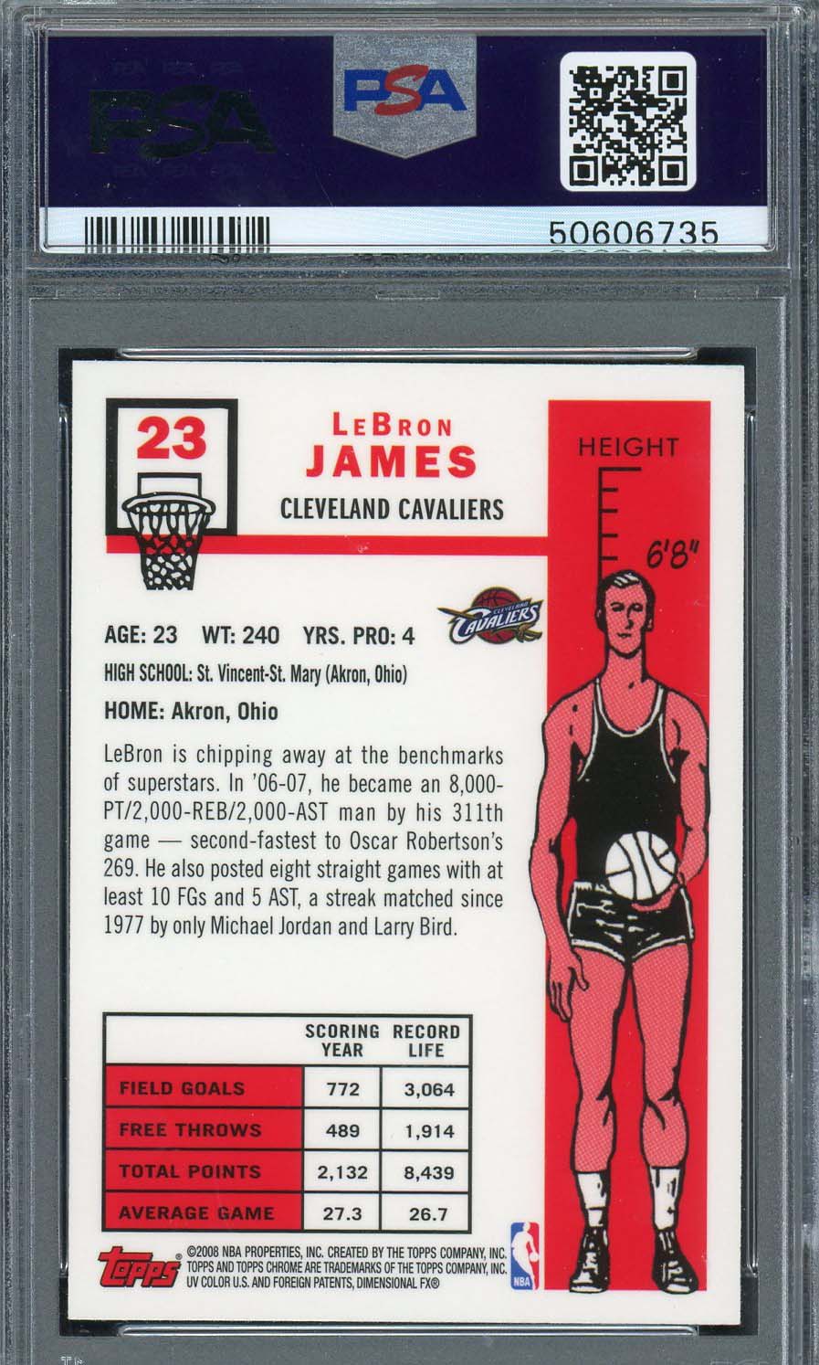 LeBron James 2007 Topps Chrome 1957-58 Variation Card #23 Graded PSA 10-Powers Sports Memorabilia