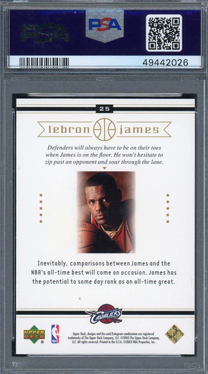 LeBron James 2003 Upper Deck Box Set Rookie Basketball Card RC #25 Graded PSA 10-Powers Sports Memorabilia