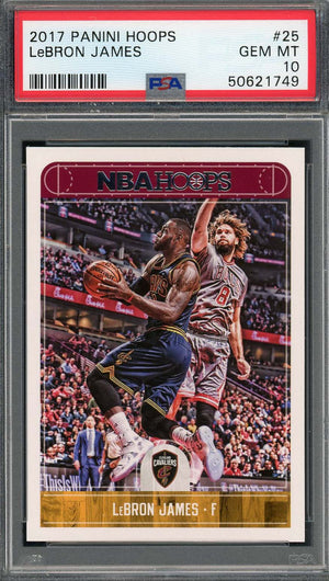 LeBron James 2017 Panini Hoops Basketball Card #25 Graded PSA 10-Powers Sports Memorabilia