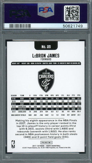 LeBron James 2017 Panini Hoops Basketball Card #25 Graded PSA 10-Powers Sports Memorabilia