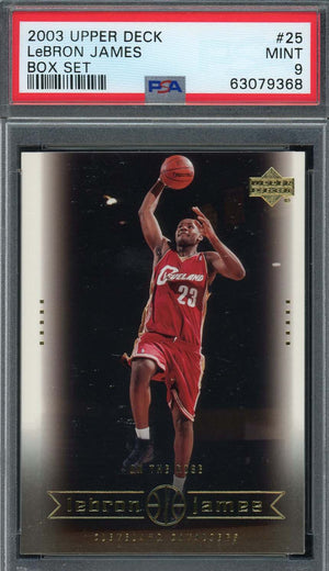 LeBron James 2003 Upper Deck Box Set Rookie Basketball Card RC #25 Graded PSA 9-Powers Sports Memorabilia