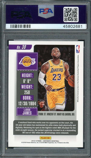 LeBron James 2018 Panini Chronicles Basketball Card #30 Graded PSA 10-Powers Sports Memorabilia