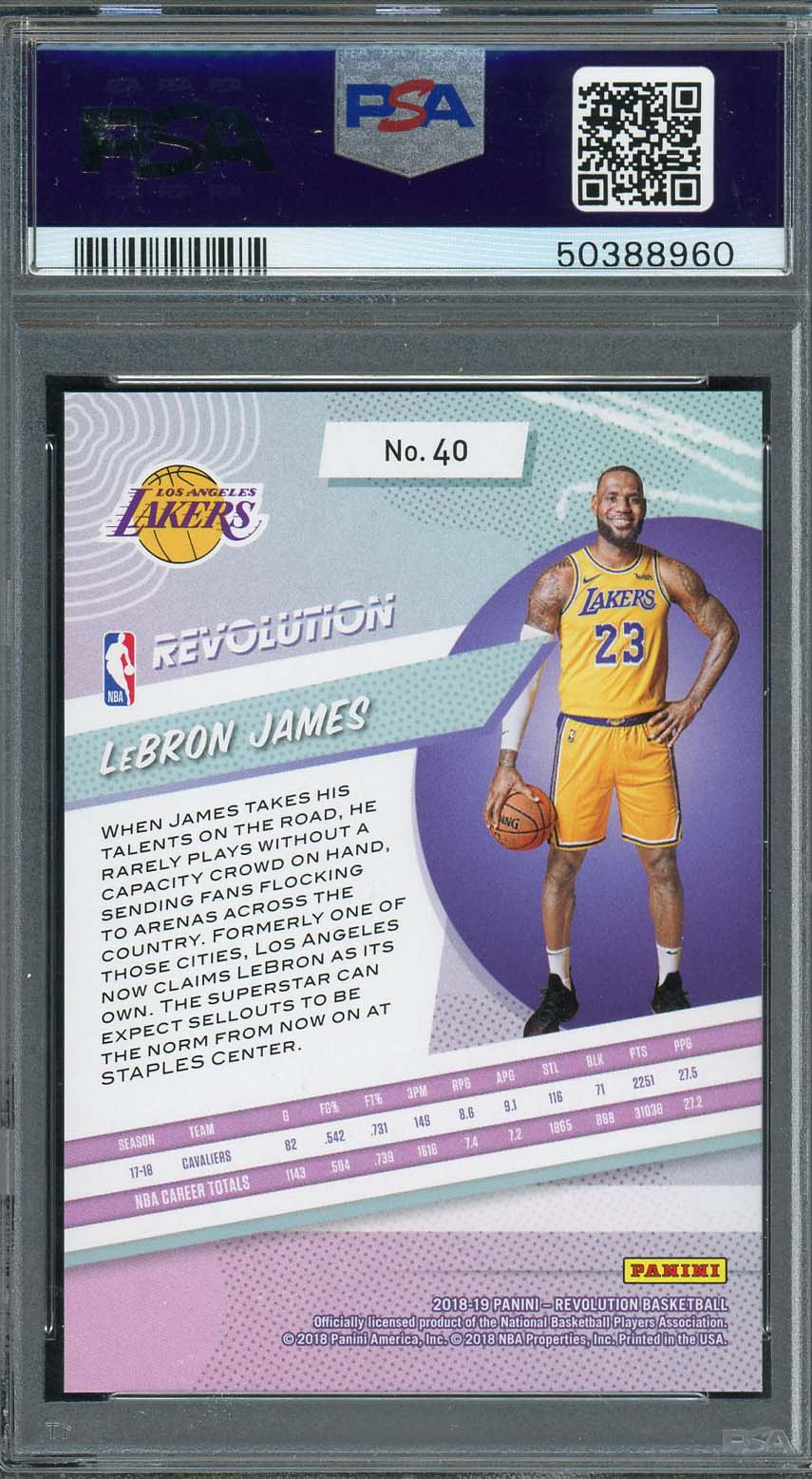 LeBron James 2018 Panini Revolution Basketball Card #40 Graded PSA 10 GEM MINT-Powers Sports Memorabilia