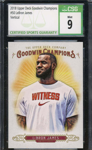 LeBron James 2018 Upper Deck Goodwin Champions Card #50 Graded CSG 9-Powers Sports Memorabilia