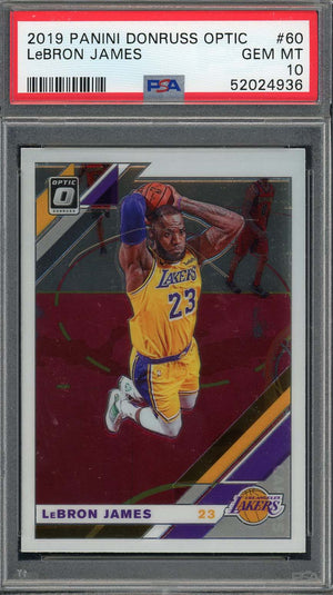 LeBron James 2019 Panini Donruss Optic Basketball Card #60 Graded PSA 10-Powers Sports Memorabilia