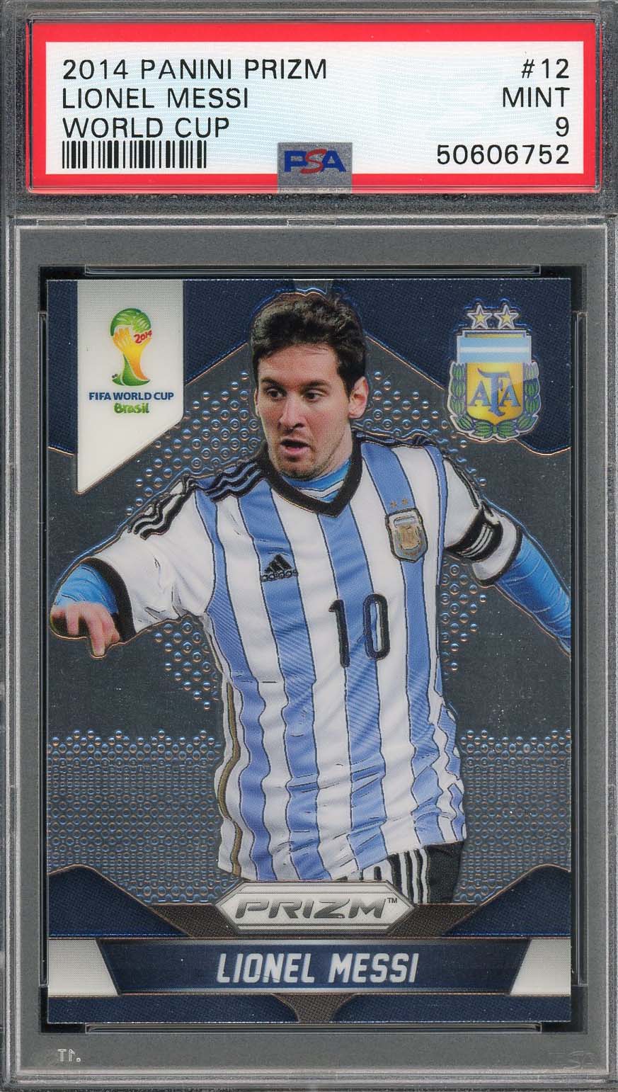 Lionel Messi 2014 Panini Prizm World Cup Card #12 PSA 9-Powers Sports Memorabilia