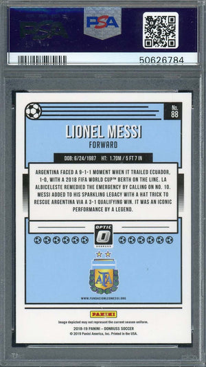 Lionel Messi 2018 Panini Donruss Optic Soccer Card #88 Graded PSA 10-Powers Sports Memorabilia