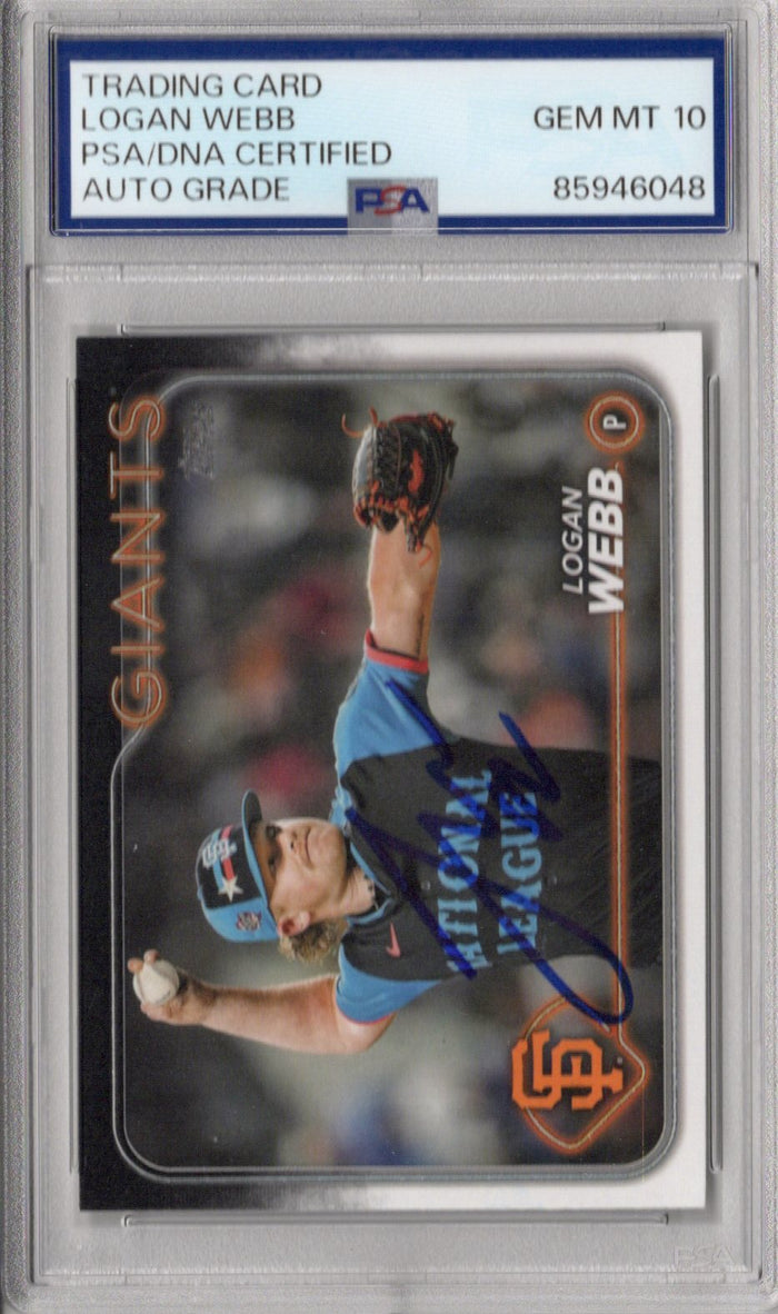 Logan Webb Signed San Francisco Giants ASG Card # ASG-31 PSA AUTO GRADE GEM MT 10-Powers Sports Memorabilia