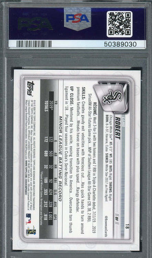 Luis Robert 2020 Bowman Baseball Rookie Card RC #18 Graded PSA 9 MINT-Powers Sports Memorabilia