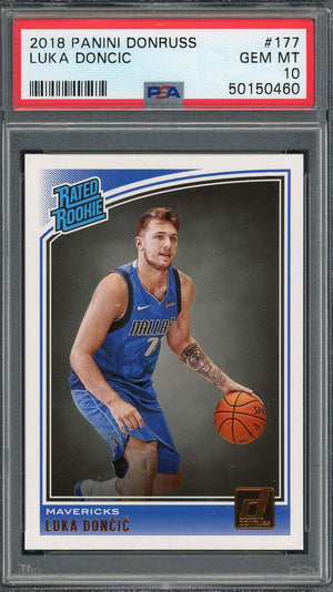 Luka Doncic 2018 Panini Donruss Basketball Rookie Card RC #177 Graded PSA 10-Powers Sports Memorabilia