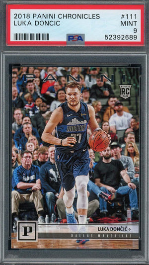 Luka Doncic 2018 Panini Chronicles Basketball Rookie Card #111 Graded PSA 9-Powers Sports Memorabilia