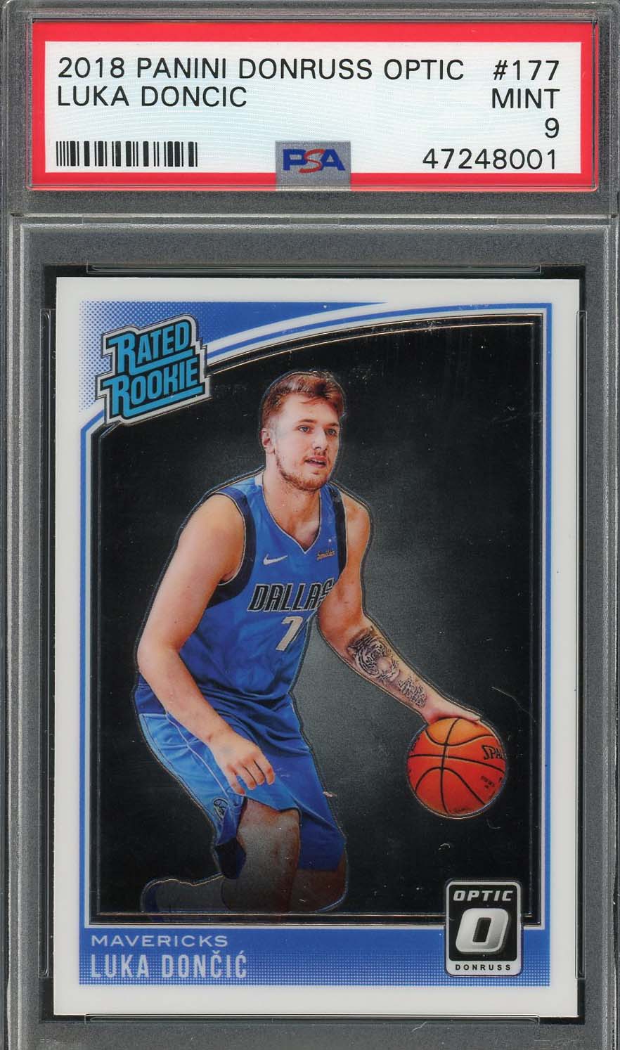 Luka Doncic 2018 Panini Donruss Optic Basketball Rookie Card #177 Graded PSA 9