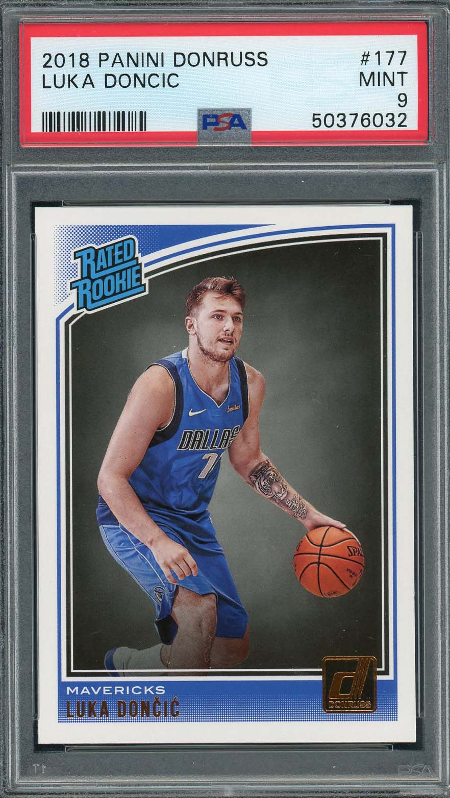 Luka Doncic 2018 Panini Donruss Basketball Rookie Card RC #177 Graded PSA 9 MINT-Powers Sports Memorabilia