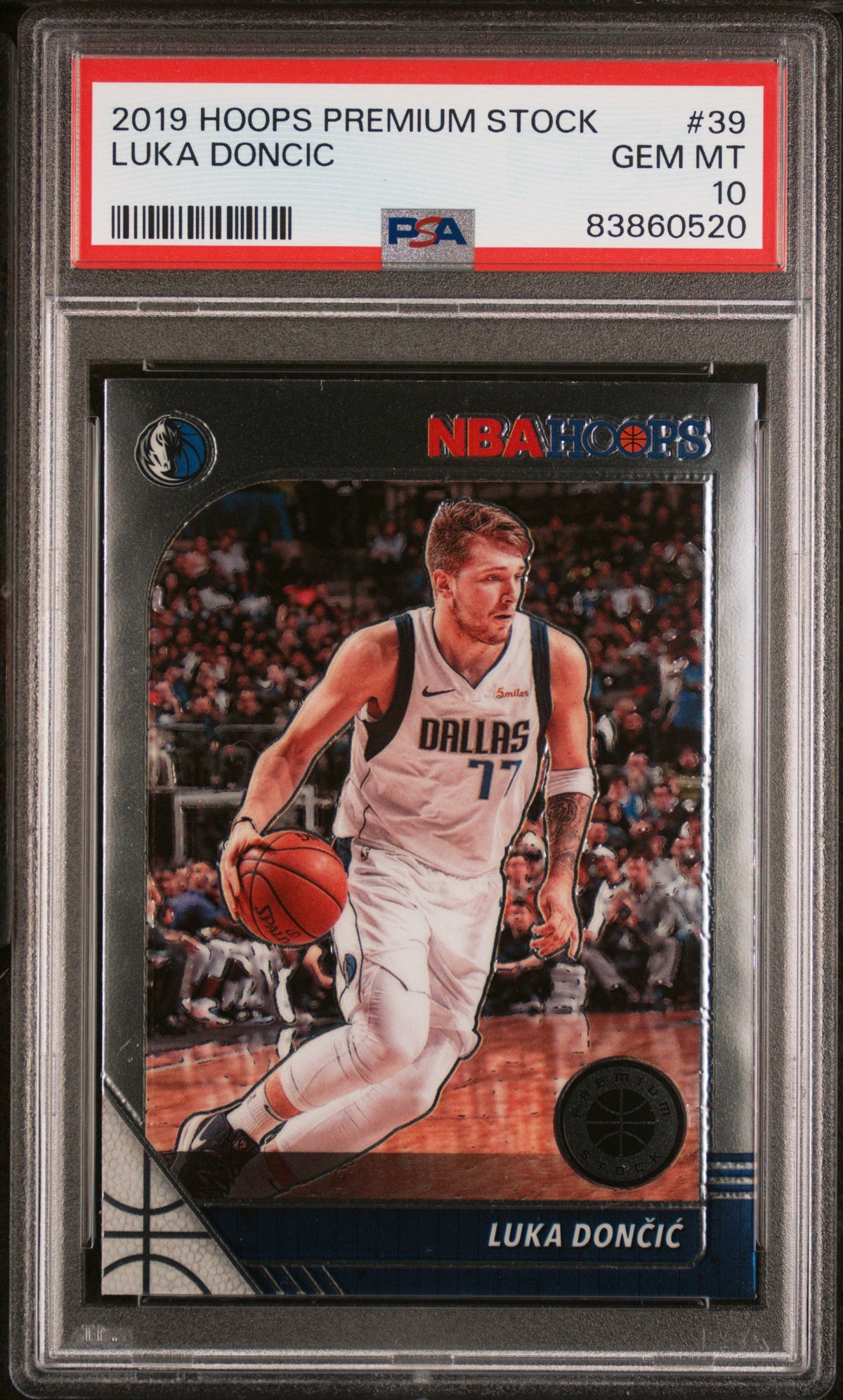 Luka Doncic 2019 Panini Hoops Premium Stock Basketball Card #39 Graded PSA 10-Powers Sports Memorabilia