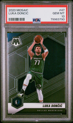 Luka Doncic 2020 Panini Mosaic Basketball Card #47 Graded PSA 10-Powers Sports Memorabilia