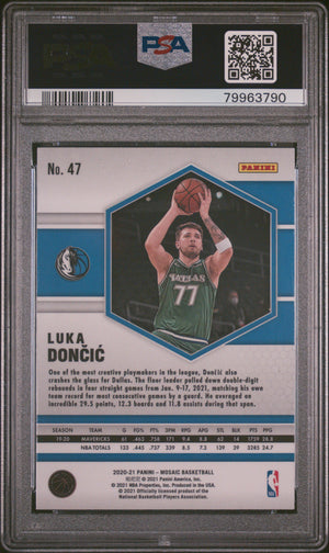 Luka Doncic 2020 Panini Mosaic Basketball Card #47 Graded PSA 10-Powers Sports Memorabilia