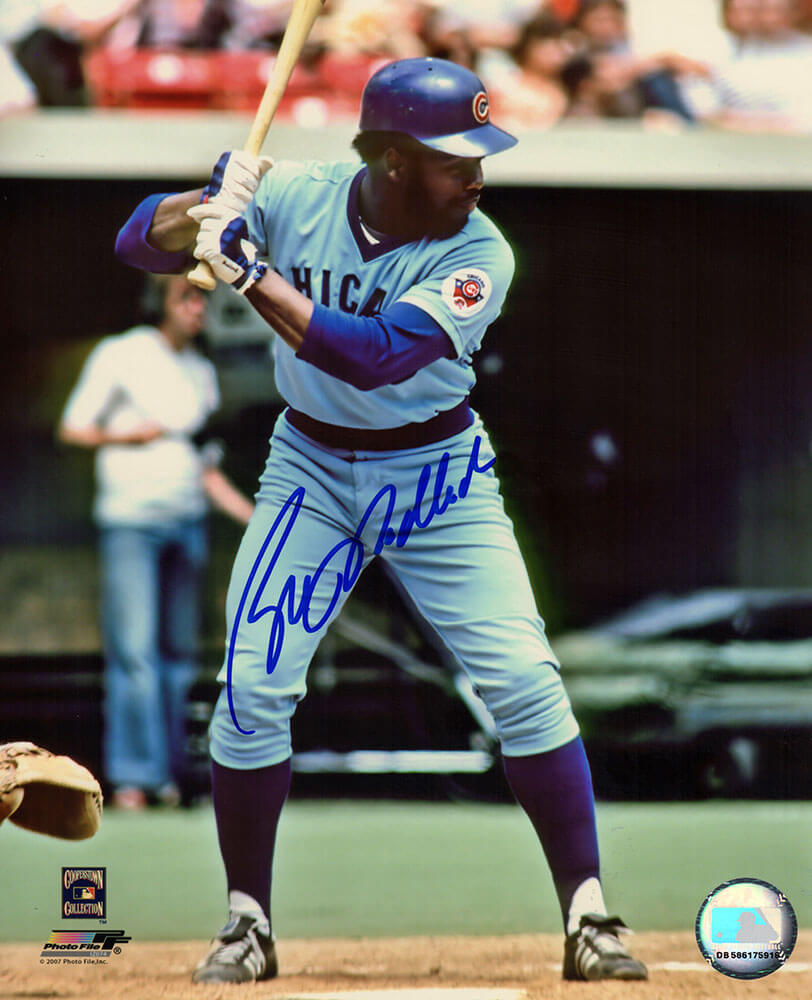 Bill Madlock Autographed Chicago Cubs Blue Jersey Batting 8x10 Photo-Powers Sports Memorabilia