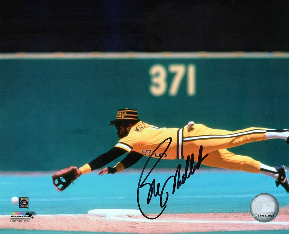 Bill Madlock Autographed Pittsburgh Pirates Fielding Dive 8x10 Photo-Powers Sports Memorabilia